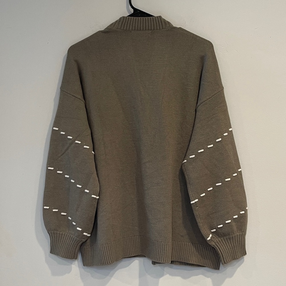 NWT Les Serein (Stitch Fix) Olive Cardigan Sweater Size Large - Picture 5 of 7